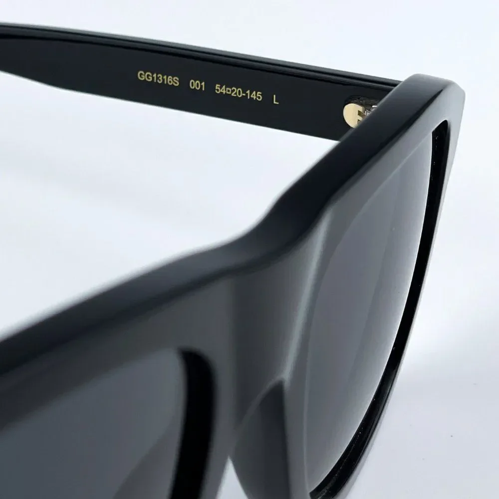 SALE! NEW Gucci GG1316S 001 Black Grey Square Unisex Sunglasses - Picture 9 of 11